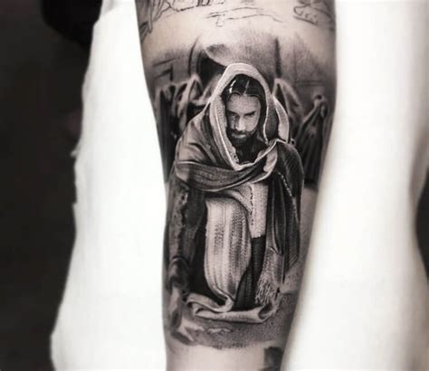 Jesus Face Statue Tattoo