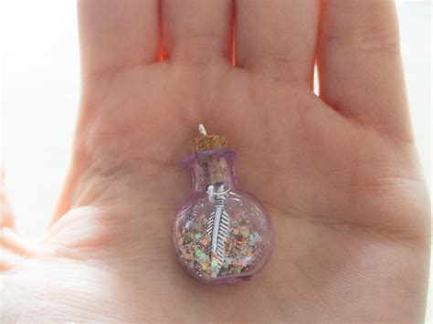 Mini Glass Bottle Pendants Wish Bottle Pendants Mini Glass Etsy