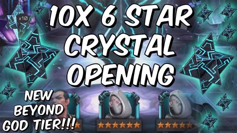 10x 6 Star Crystal Opening 100000 6 Star Shards New God Tier Marvel Contest Of