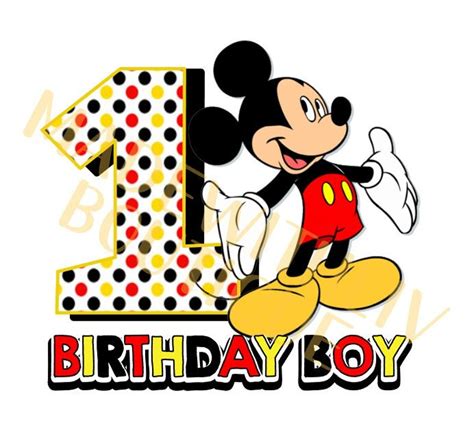 Printable Mickey St Birthday Digital File Png Jpeg Etsy