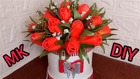МК. Светильник. Тюльпаны в шляпной коробке. #светильникизизолона # ...