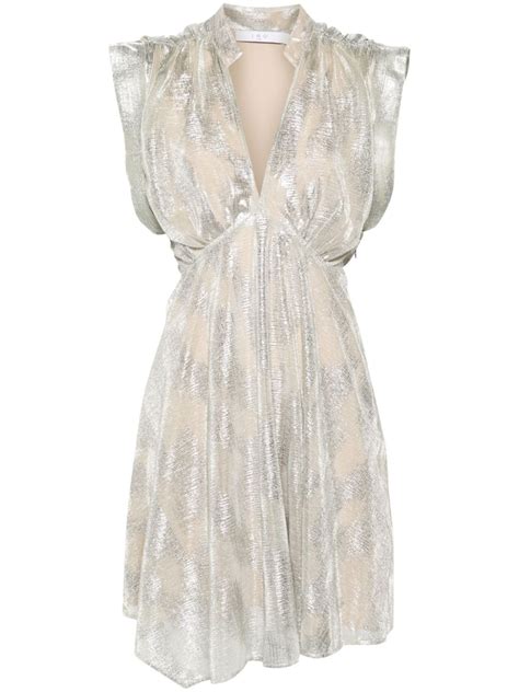 Iro Brandi Lam Minidress Silver Farfetch Uk