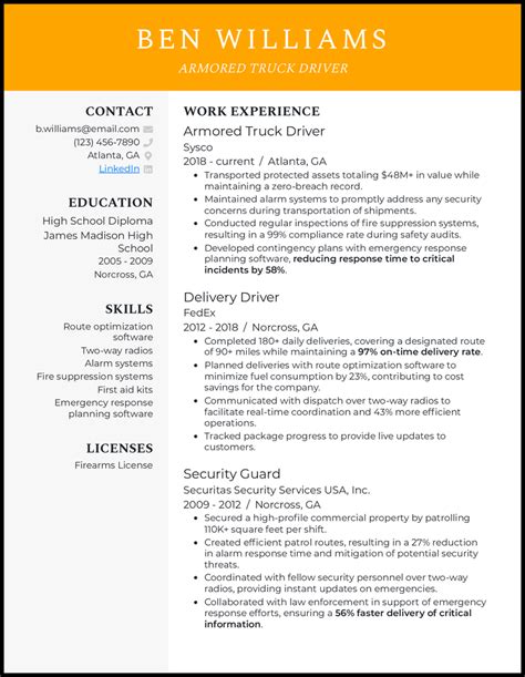 Real Truck Driver Resume Examples That Worked In