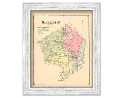 BARRINGTON Rhode Island 1870 Map Replica or Genuine - Etsy