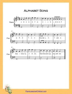 Alphabet Song (ABC Song) - lyrics, videos & free sheet music for piano