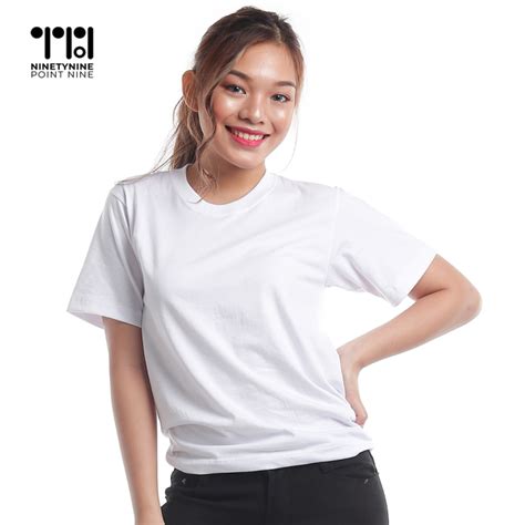 99.9 Essentials Round Neck Plain White Tees for Women [A-7] | Lazada PH