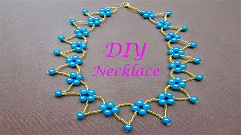 How To Make Easy Beaded Necklace At Home Youtube