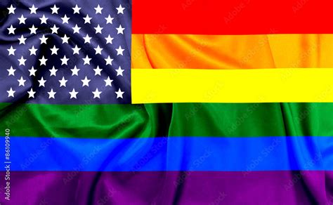 LGBT flag colors combined with U.S flag Stock Illustration | Adobe Stock