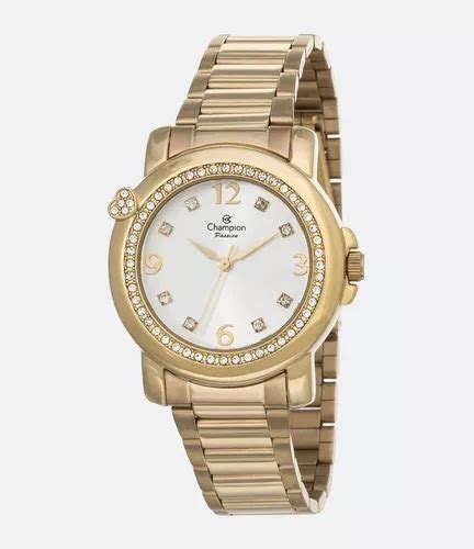 Reloj Social Champion Ch24535w para mujer correa semijoyería color