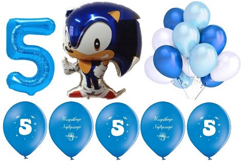 Zestaw Balony Sonic Baner 5 Urodziny Dekoracje 12771389399 Allegro Pl