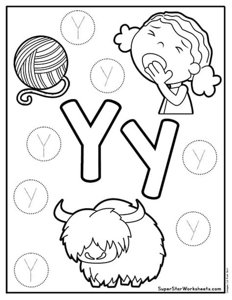 Letter Y Worksheets Superstar Worksheets