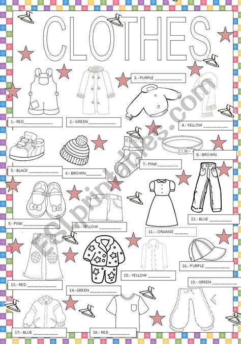 Clothes Esl Worksheet By Claudiafer