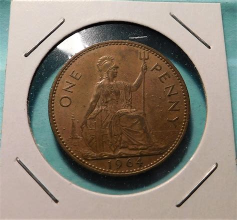 1964 United Kingdom One Penny Coin Queen Elizabeth Ii For Sale Buy