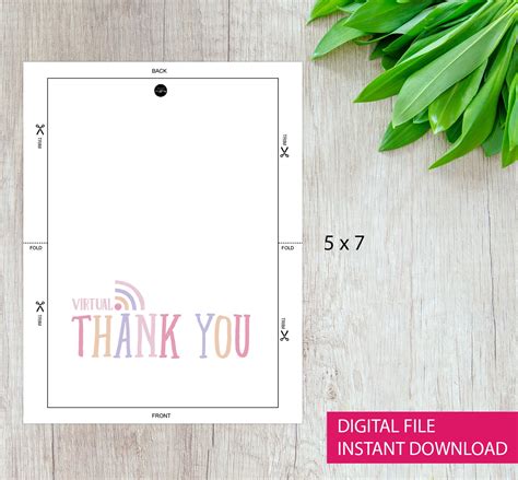 Printable Virtual Thank You Card DIGITAL DOWNLOAD End of the | Etsy