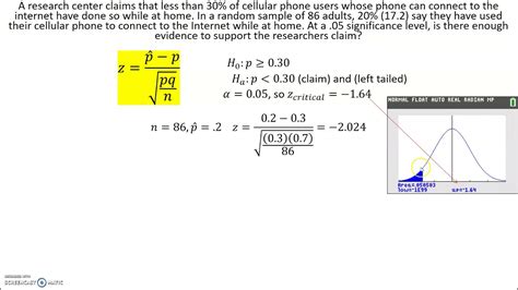 Hypothesis Testing With Proportions Youtube