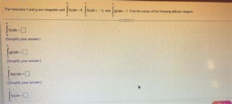 Solved 4 The Functions Fand G Are Integrable And ſtock 4