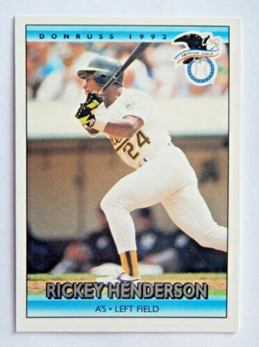 Rickey Henderson Donruss Baseball Card Oakland Athletics Ln