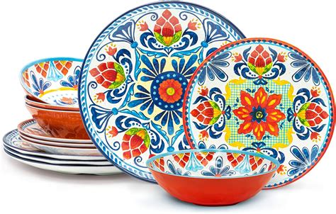 Amazon Zak Designs Melamine Dinnerware Set 12 Piece Service For