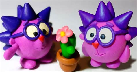 Как слепить смешариков из пластилина: ежик пластилиновый, совунья ...