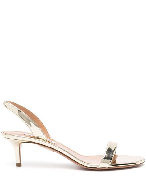 Aquazzura So Nude 60mm Leather Sandals Gold FARFETCH UK