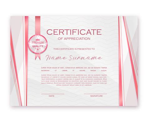 Pink Certificate Border Template