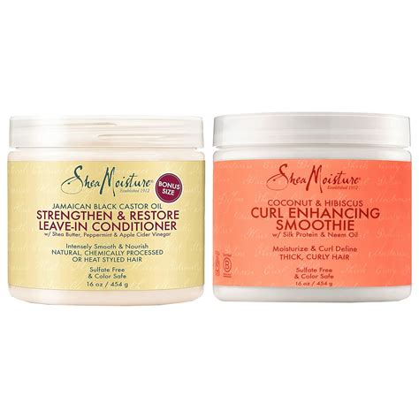 Shea Moisture Leave In Conditioner For Curly Hair Jamaican Black Castor Oil Bundled