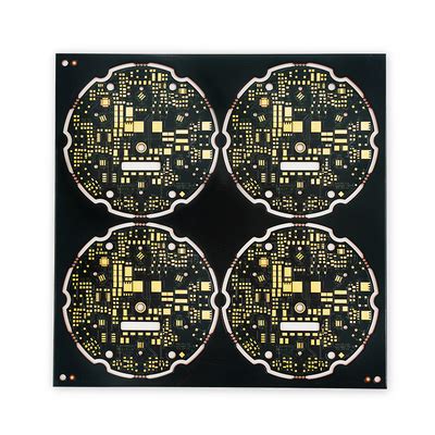 2 Layer Copper Printed Circuit Boards Cu Based ENIG PCB Black Yellow