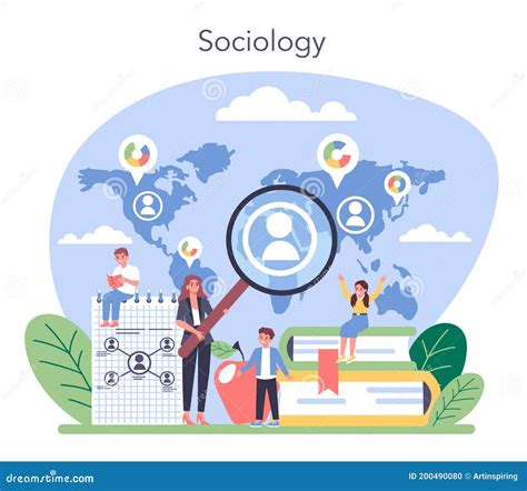 Sociology School Subject. Students Studying Society, Pattern Stock ...