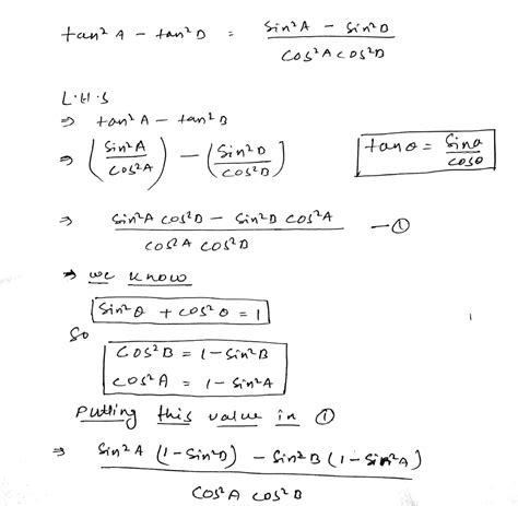 Prove that tan a^2- tan b^2= - Maths - Trigonometric Identities ...