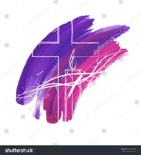 Abstract Religious Lent Symbols On Purple Stock Vector 502269004 - Shutterstock