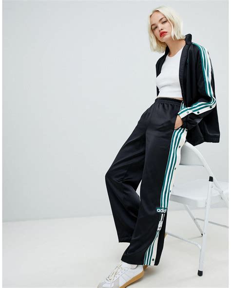 Pantalon Avec Trois Bandes à Boutons Pression Et Logo Vintage Adidas