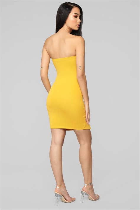 Fashionnova Dont Forget Me Tube Dress Yellow Tube Dress Mini Tube Dress Yellow Dress