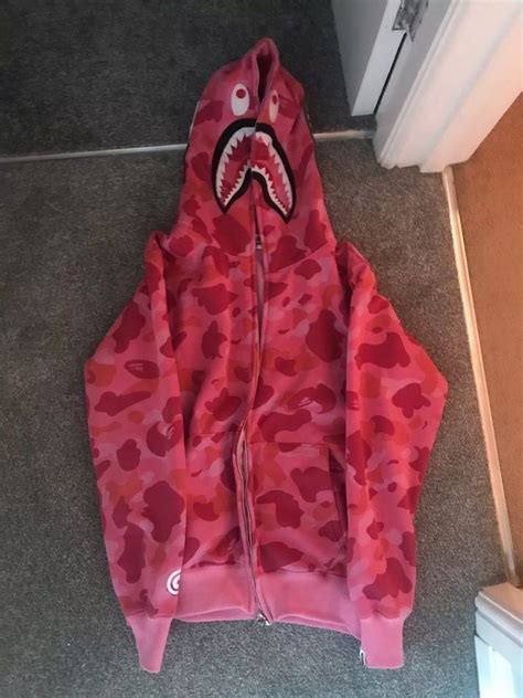 Bape Fire Camo Shark Full Zip Hoodie Pink Artofit