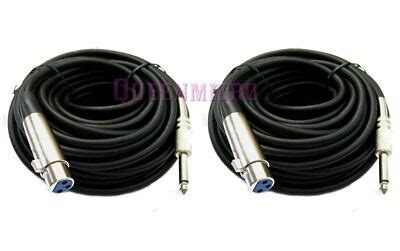 X Ft Xlr Pin Female To Mono Male Plug Mic Microphone Audio