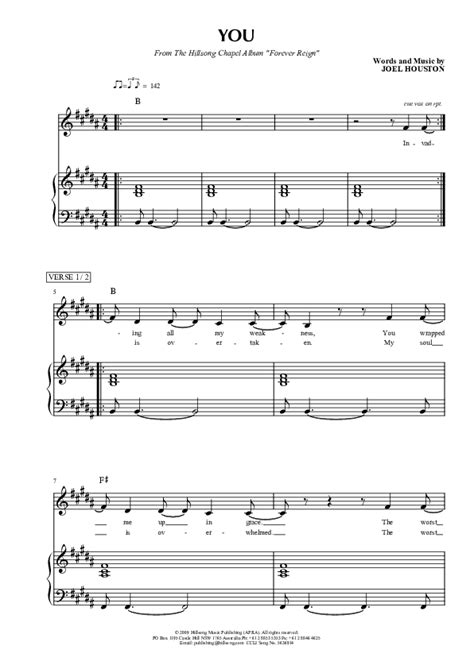 You Sheet Music Pdf Hillsong Worship Praisecharts