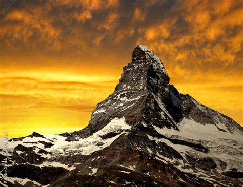 Matterhorn in the sunset - Swiss Alps Stock Photo | Adobe Stock