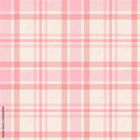 Seamless Pink Tartan Plaid Pattern Checkered Fabric Texture Background