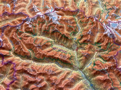 3D Raised Relief Map Tyrol Large Georelief GbR