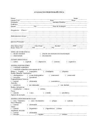 Fichade Avalia O Geriatria