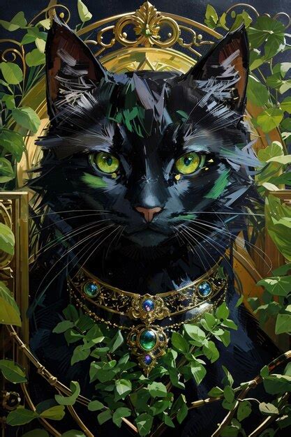 Premium AI Image | Black cat art