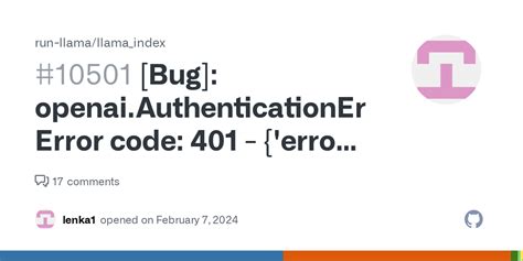 Bug Openai Authenticationerror Error Code Error