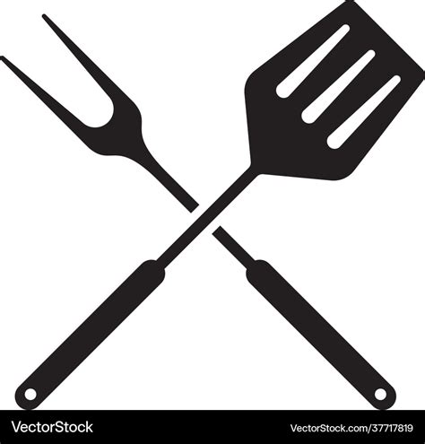 Barbecue Spatula And Fork Sign Royalty Free Vector Image