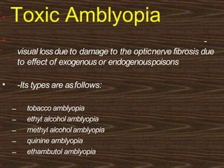 Toxic amblyopia | PPT