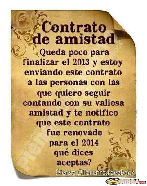 Imágenes con frases de contrato de amistad Imagenes de amor gratis