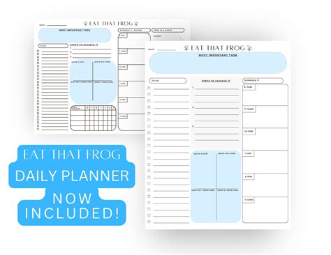 Eat That Frog Daily & Weekly Planner Habit Tracker Schedule to Do List ...