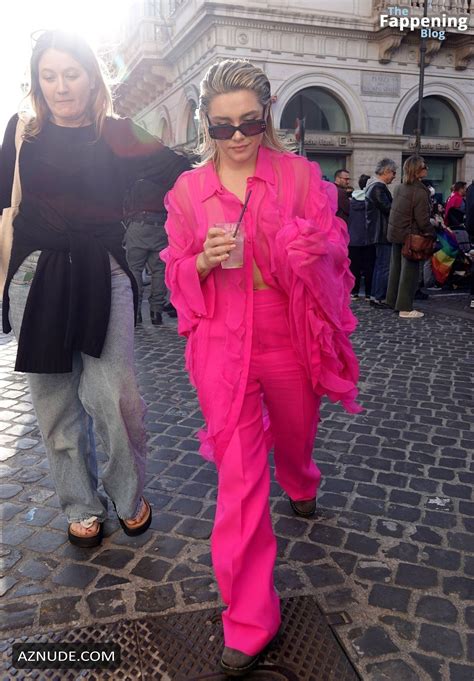 Florence Pugh Sexy Flashes Her Hot Tits During A Photoshoot For Valentinos New Campaign In Rome