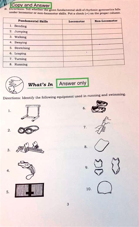 Locomotor And Non Locomotor Movements Worksheet Live 49 Off