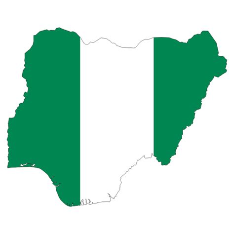 Nigeria Flag Map With Stroke | Free SVG