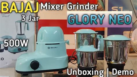 BAJAJ 500 Watts Mixer Grinder Glory Neo First Look Demo Budget