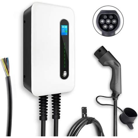 Morec 7kw 32A Monophasé VE Wallbox Borne de Recharge avec Type 2 Câble